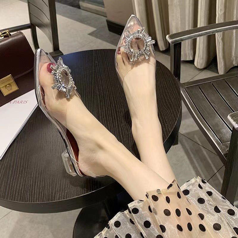 Autumn New Fashion Rhinestone Pointed Toe Stiletto Heel High Heels For Women