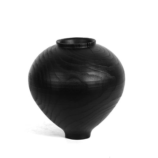 Minimalist Black Wood Grain Flower Ware French Simplicity Decoration Tea Room Study Desktop Home Vase