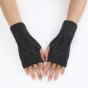 Knitted Half Gloves Female Cute Winter Open Finger Half Finger Student Male And Female Couple Wool