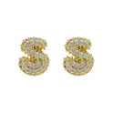 18K Brass Balloon Bubble Zircon Small Size Stud Earrings