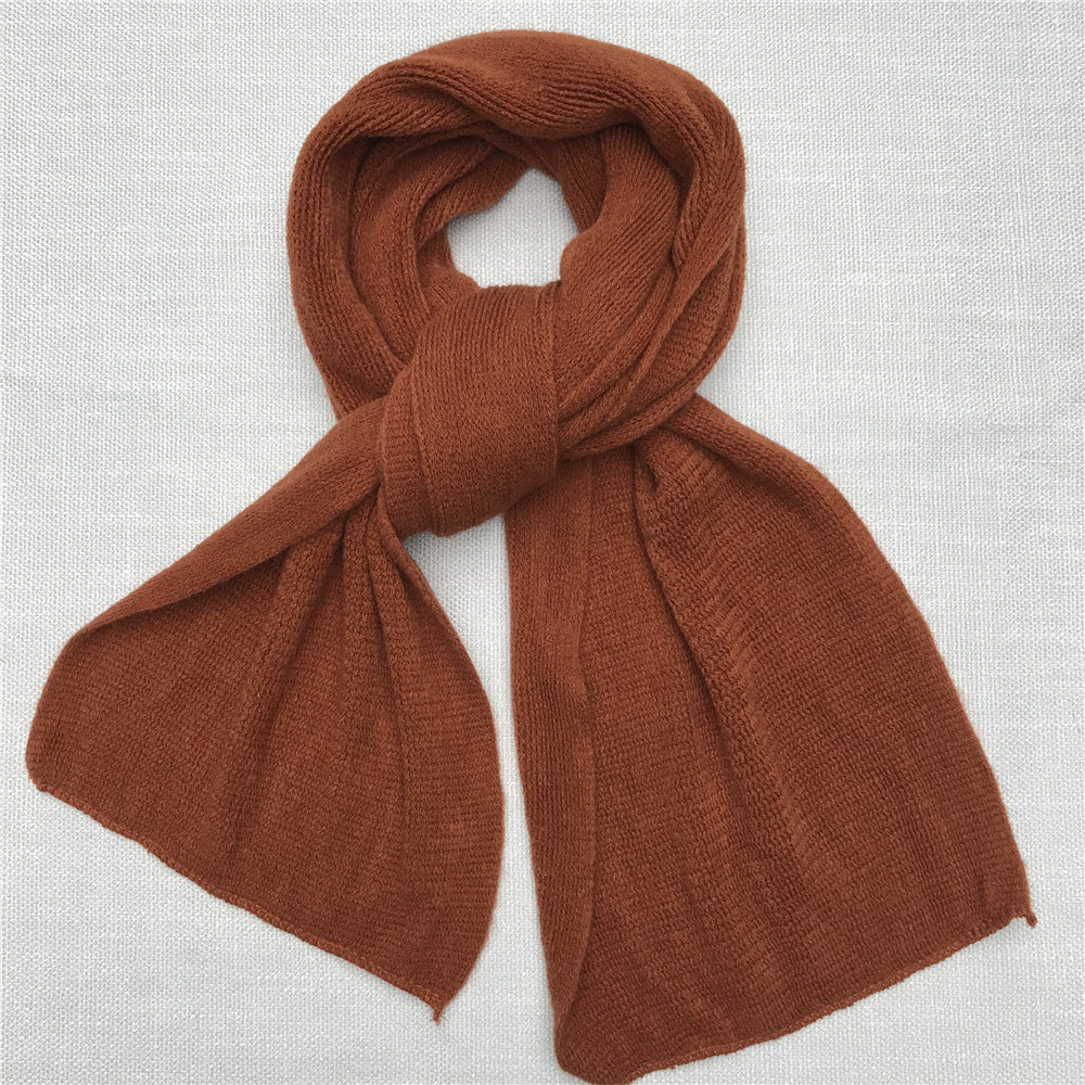 Winter Men's Solid Color Scarf Women's Shawl