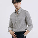 Men's Korean-style Vertical Stripes Trendy Pu Shuai Shirt Business Casual Shirt