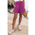 European And American Solid Color High Waisted Shorts Casual Pants