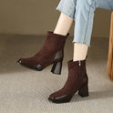 Fat Feet British Style Chunky Heel Booties