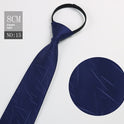 Black Men's Tie Striped Blue Business Tie Lazy Zip Tie In Stock Wholesale Pull Peels