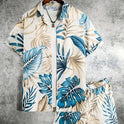 Printed Casual Men's Shirt And Shorts Two-piece Set