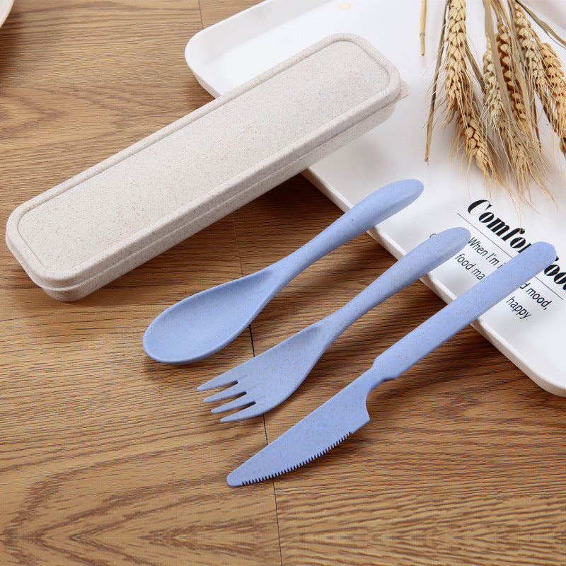 Western Tableware Cutlery Three-piece Set Wheat Straw Cutlery Set