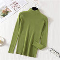 Slim Fit Half-high Collar Long Sleeves Bottoming Shirt Pure Color All-matching Sweater