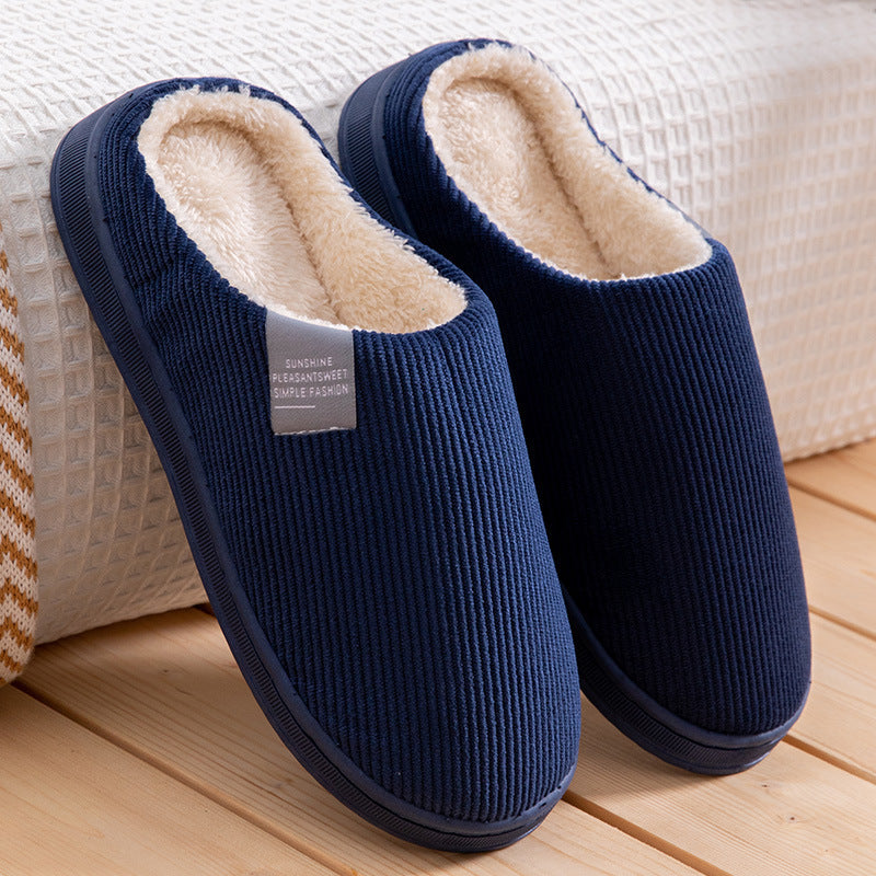 Vertical Strips For Men And Women Couple Indoor Slippers