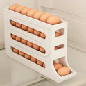 Refrigerator 4-Layer Automatic Egg Roller Sliding Egg Tray Refrigerator Side Door Large Capacity Holder Egg Storage Box Kitchen Gadgets