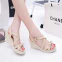 Fashion Korean Style Solid Color Sponge Cake With Fish Mouth Women's Sandals