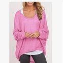 Sweater loose women's solid color T-shirt multi-color knitting