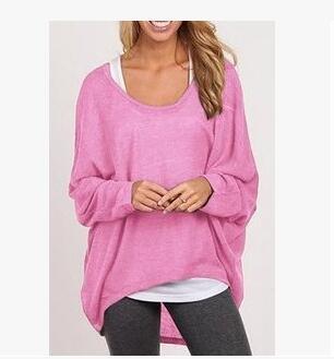 Sweater loose women's solid color T-shirt multi-color knitting