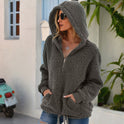 Loose Plush Pullover Socket Solid Color Sweater Coat Women's Clothing