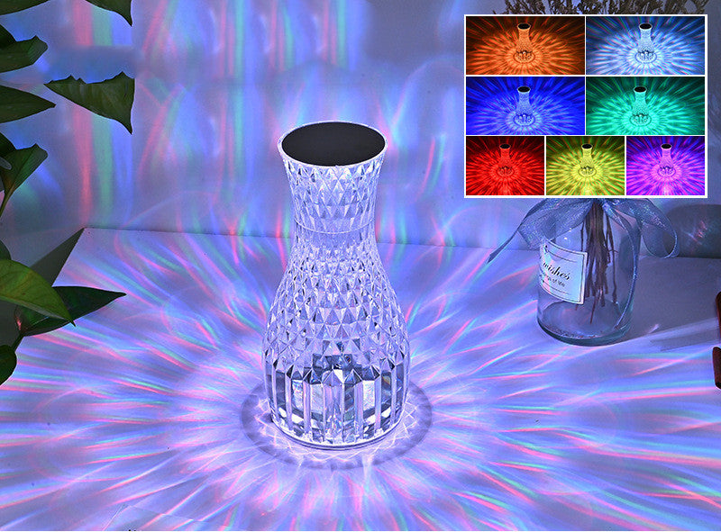 Vase Shape Atmosphere Crystal Lamp Romantic Bedside Diamond Table Lamp  Home Christmas Decorations LED Lights