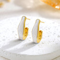 Fashion Stainless Steel Hook Enamel Earrings