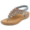 Women's Bohemian-style Beaded Rhinestone Buckle Sandals