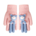 Five Finger Gloves Simple All-match Cartoon Cute Thickening Windproof