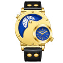 Gold Multi-functional Exaggerated Dial Watch For Men