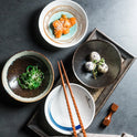 Japanese Style Small Round Shallow Bowl With Vegetable Seasoning