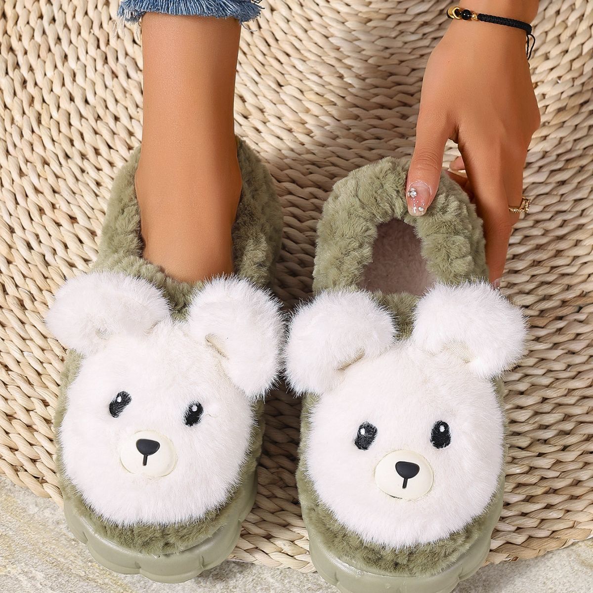 New Warm Indoor Plush Cartoon Cotton Shoes For External Wear