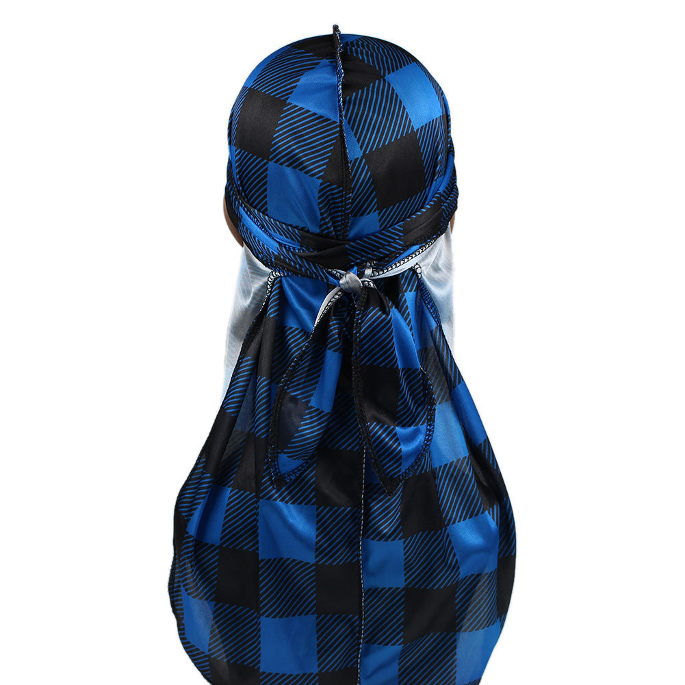 European And American Popular Artificial Silk Plaid Strap Pirate Hat