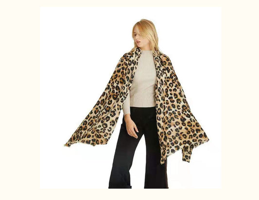 Autumn And Winter Leopard Print Artificial Cashmere Scarf