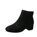 Medium Heel Thick Heel Simple Korean Style Suede Women's Short Boots Ladies Martin Boots