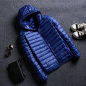 Men's Stand Collar Hooded Short Ultra-thin Down Jacket