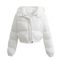 Autumn New Fashion Casual Simple All-matching Hooded Short Cotton Jacket