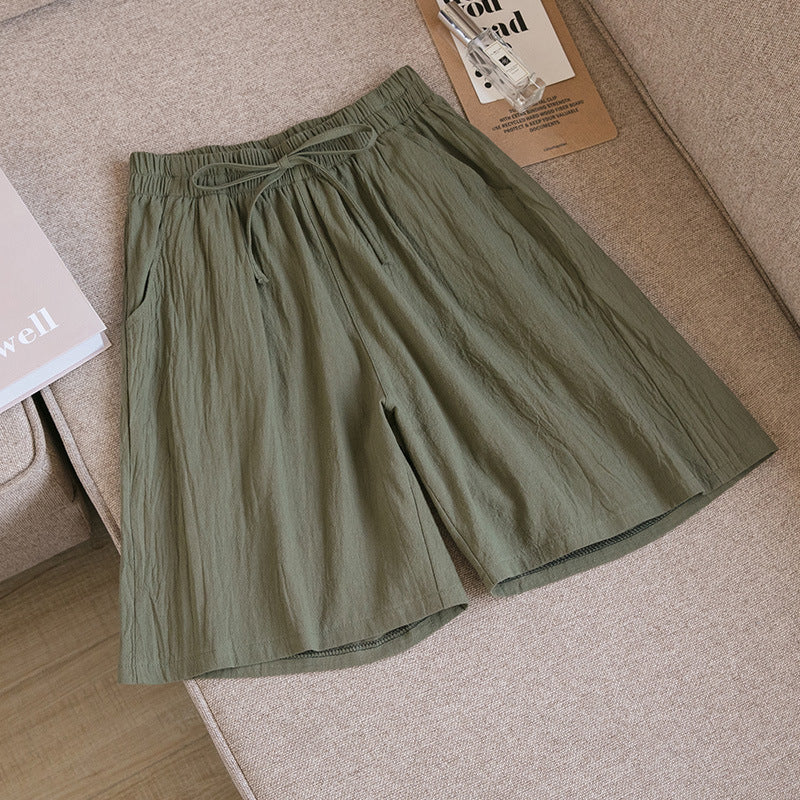 New Cotton And Linen Loose Shorts For Women