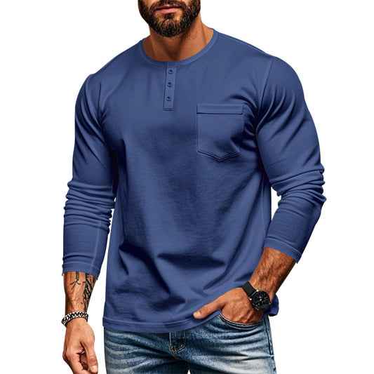 Men's Round Neck Long-sleeved T-shirt Slim Fit Breathable