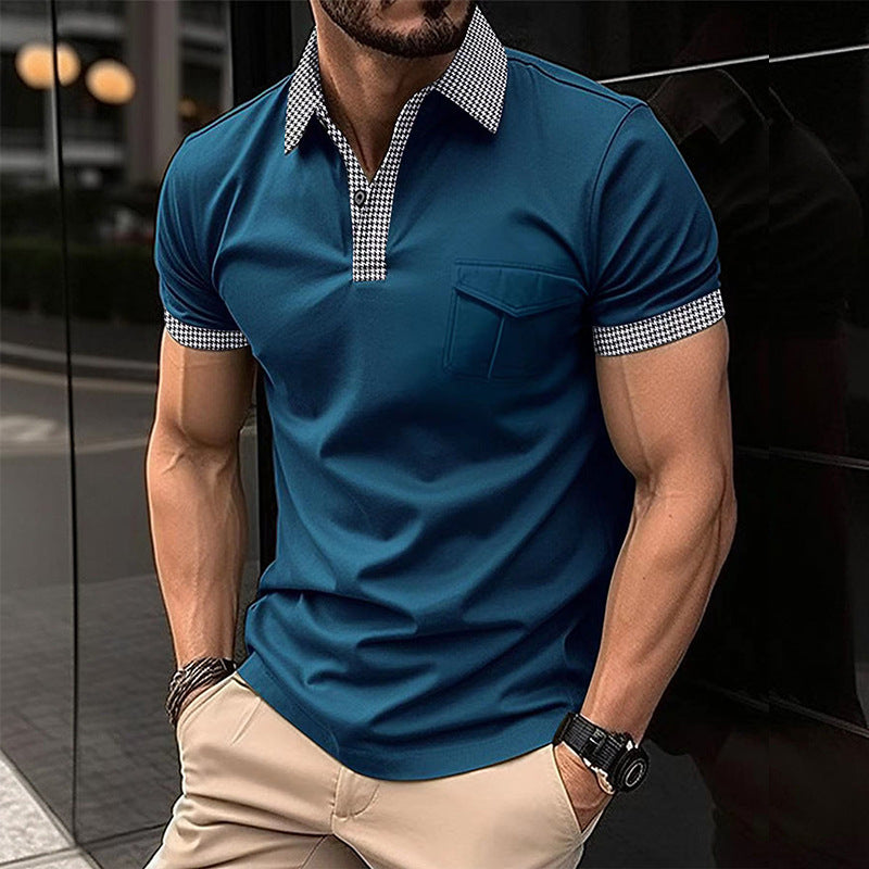 Casual Pocket Stitching Button Polo Shirt