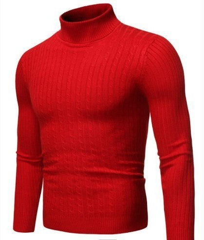 Men's Turtleneck Long Sleeve Sweater Casual Sweater Top