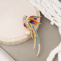 Hummingbird Phoenix Peacock Oil Drip Brooch Pin Clothing Accessories