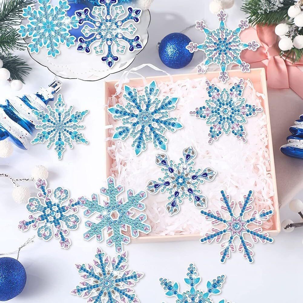 Diamond Painting, Acrylic Keychain Double-sided DIY Full Diamond Christmas Snowflake