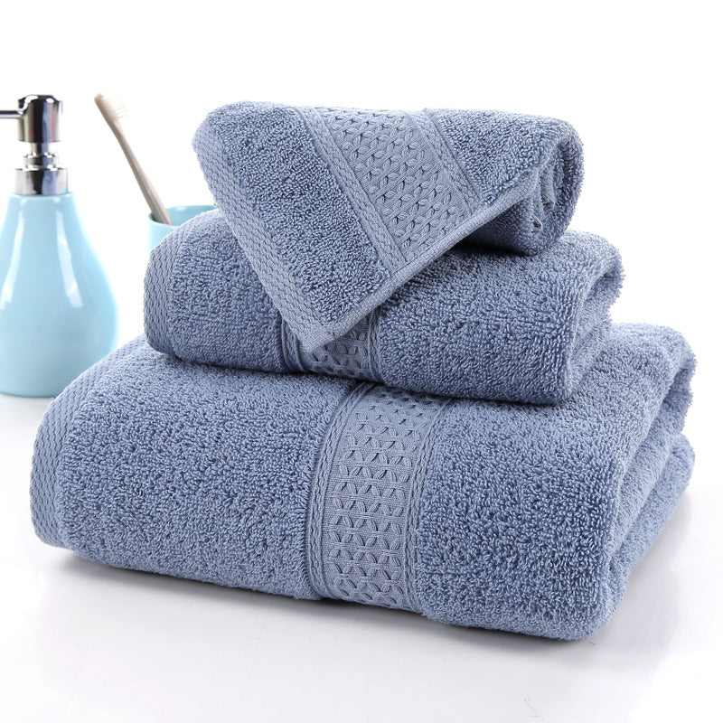 Long-staple Cotton Three-piece Set Towels Square Scarf Jacquard Absorbent Face Towel