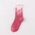 Men's And Women's Fashionable Warm Color Matching Mid-calf Socks