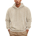 European And American Fall Winter Men Hooded Jacquard Teddy Plush Sports And Leisure Sweater