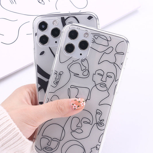 Face art line color painting mobile phone case