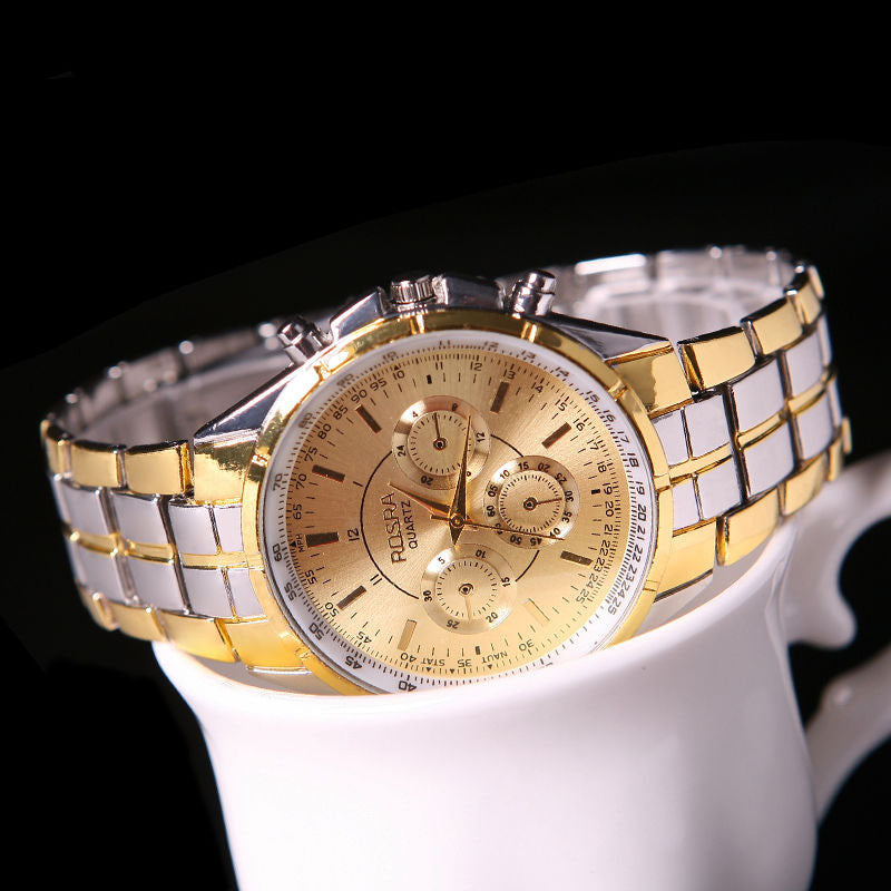 Fashion steel belt couple watch