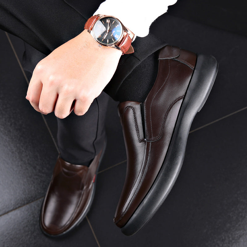 Spring and autumn casual men's leather shoes soft sole