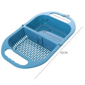 Folding Drain Basket Leaking Fruit Box Vegetable Container Drain Rack Sink with Handle Storage Baskets