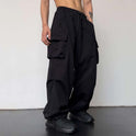 Nylon Quick-drying Overalls Men's Pants High Waist Wide Leg Leisure Drawstring