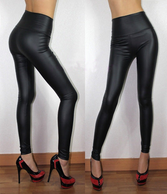 Matte Faux Leather High Waist Pencil Pants Skinny