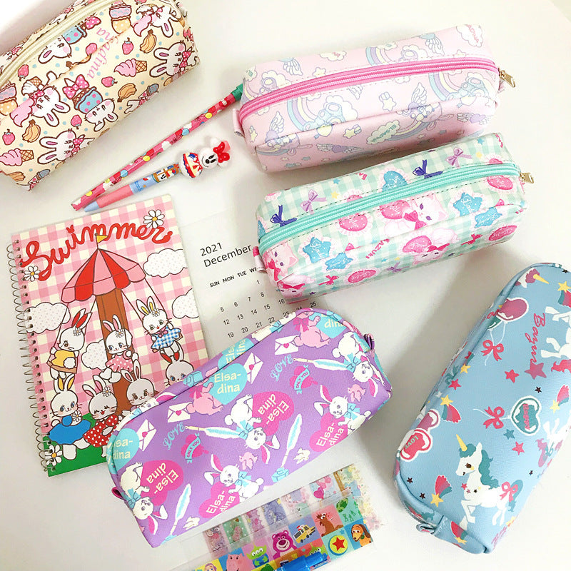 Printed Pencil Case Large Capacity Stationery Box For Elementary, Middle And High School Students