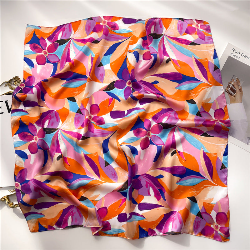 Women's Fashion Graffiti Printing Silk Scarf