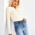 Women's Fashionable Elegant Zipper Knitted Bottoming Shirt