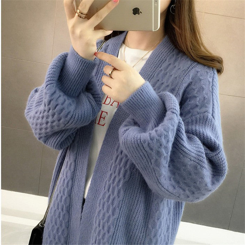 Women's Knit cardigan sweater loose coat