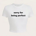 INS Personality Street Letter Print Short Midriff-baring Short-sleeved T-shirt